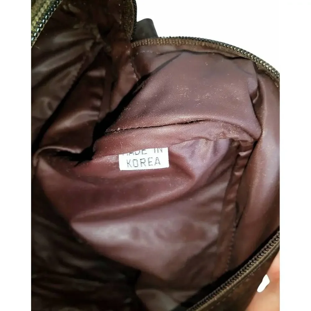 Maison Blanche Mens Grooming Case Brown Pockets Zip Travel Size 9.5